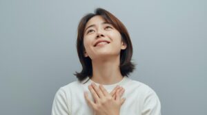 安心を手に入れた女性の表情
