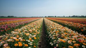 きれいなお花畑の画像。丁寧に耕し、良い種をまけば、美しい人生を実らせるということを象徴している画像です。