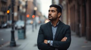 自分の無意識を捉えられないと怒ることの意味が分からない。なぜなんだろうと理解ができない男性の図